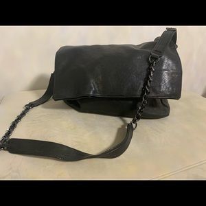Alice + Olivia Black Leather Crossbody Purse